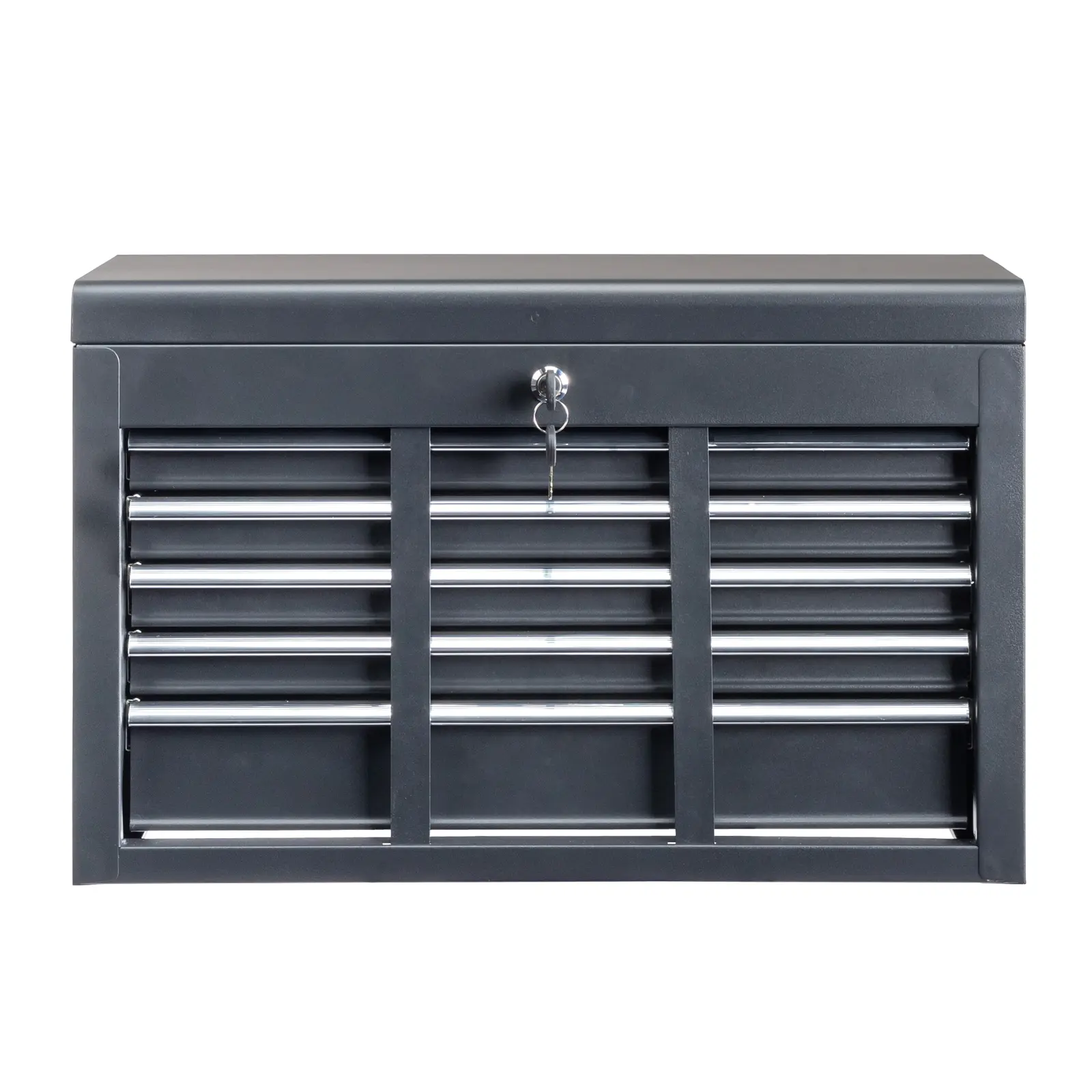 Black Steel Tool Chest with 10 Drawers, Lockable Metal Tool Storage Box with Key, Portable Hand Carry Tool Cabinet for Garage Workshop Home DIY