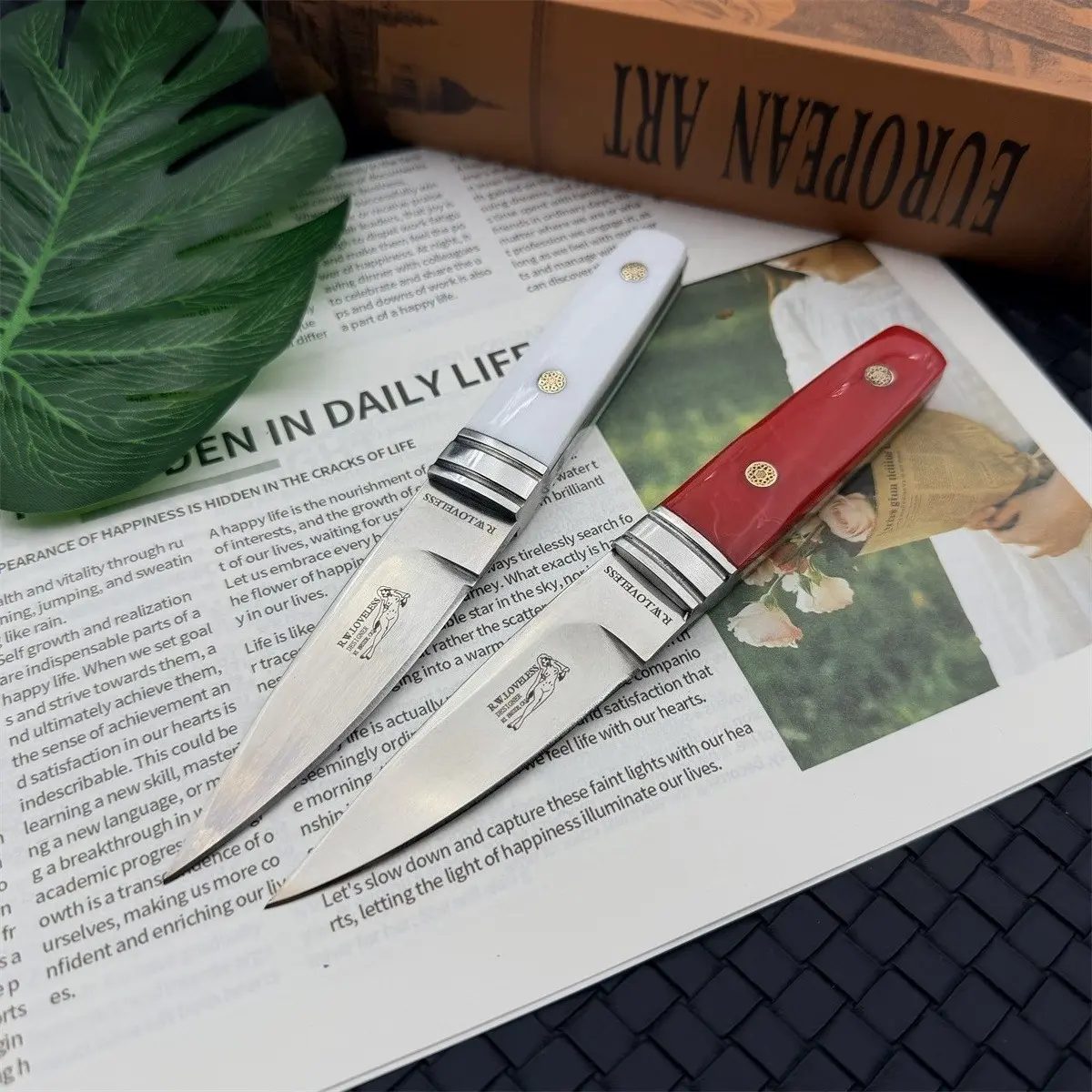 New M390 High Hardness Nordic Straight Blade Mirror Finish Collectible Knife, Camping Fishing Fruit Knife, Durable Outdoor Tool, Camping Knives
