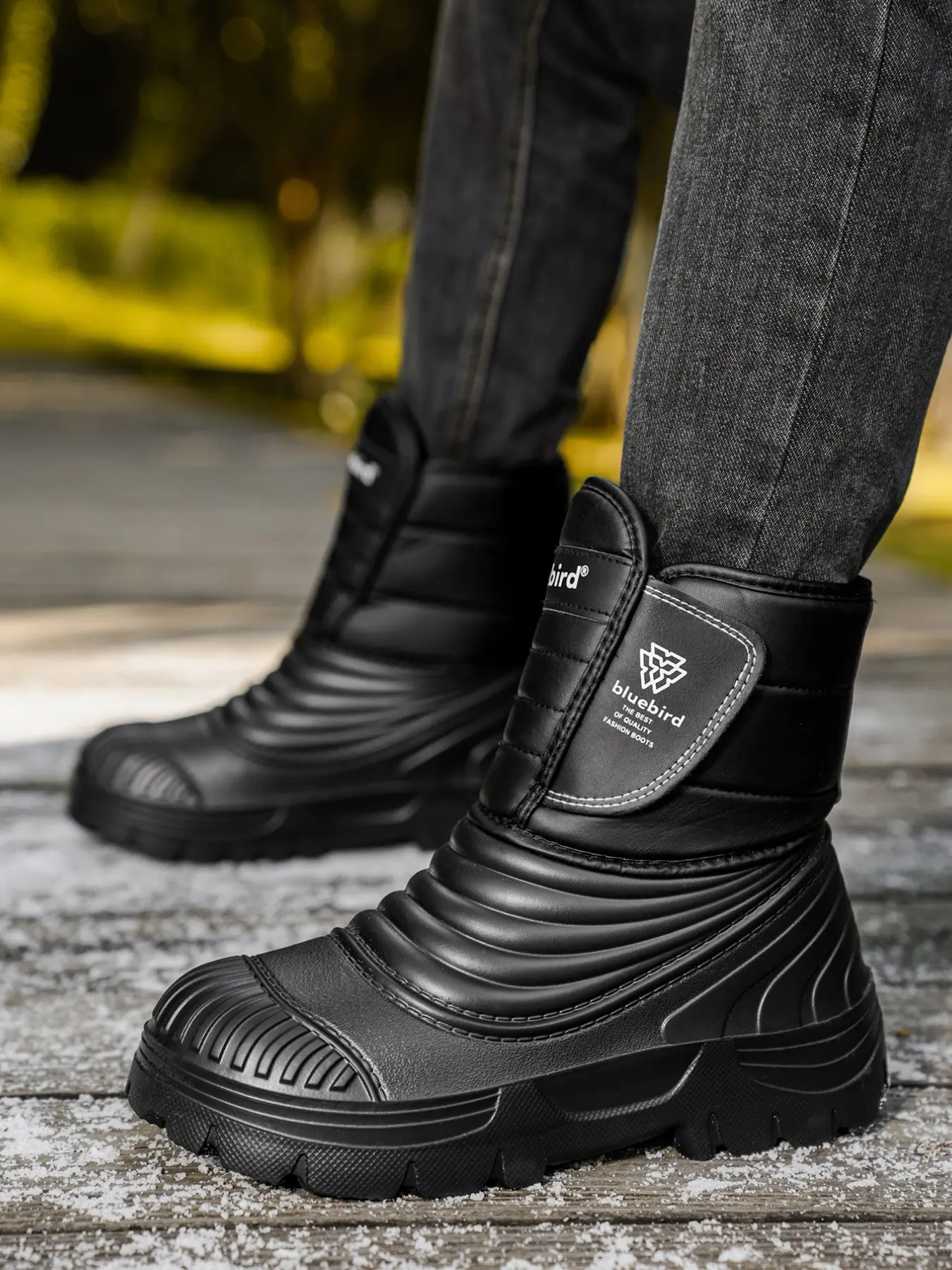 Huanqiu 2026 Winter Men's Snow Boots, High Top Thick Warm Hunting Boots, Waterproof Anti-Slip Thick Sole, Outdoor Shoes, Large Size