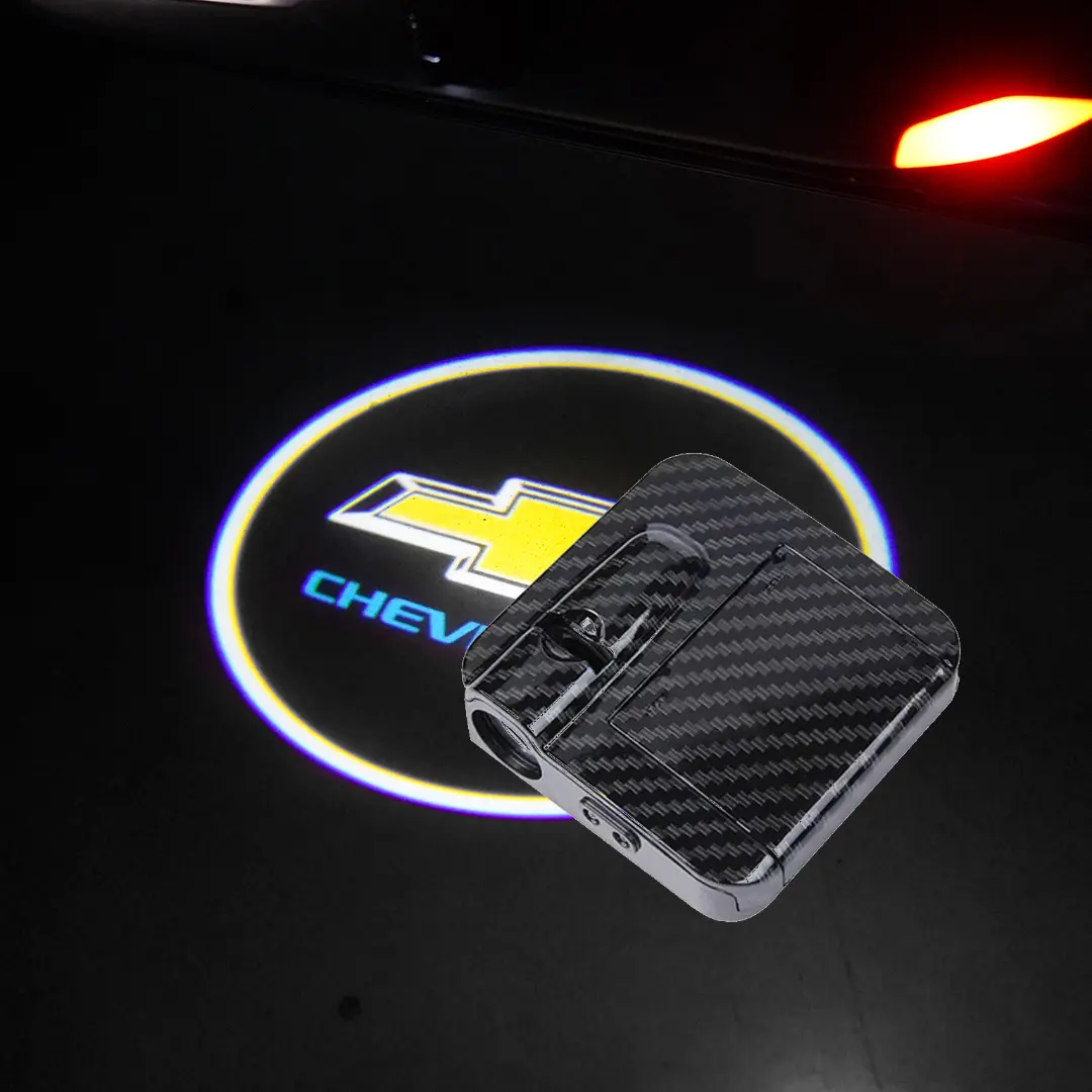 2Pcs LED Wireless Car Door Projector Lights for Chevrolet (10+ Brands Available) - HD Wireless Sensor Welcome Lamp