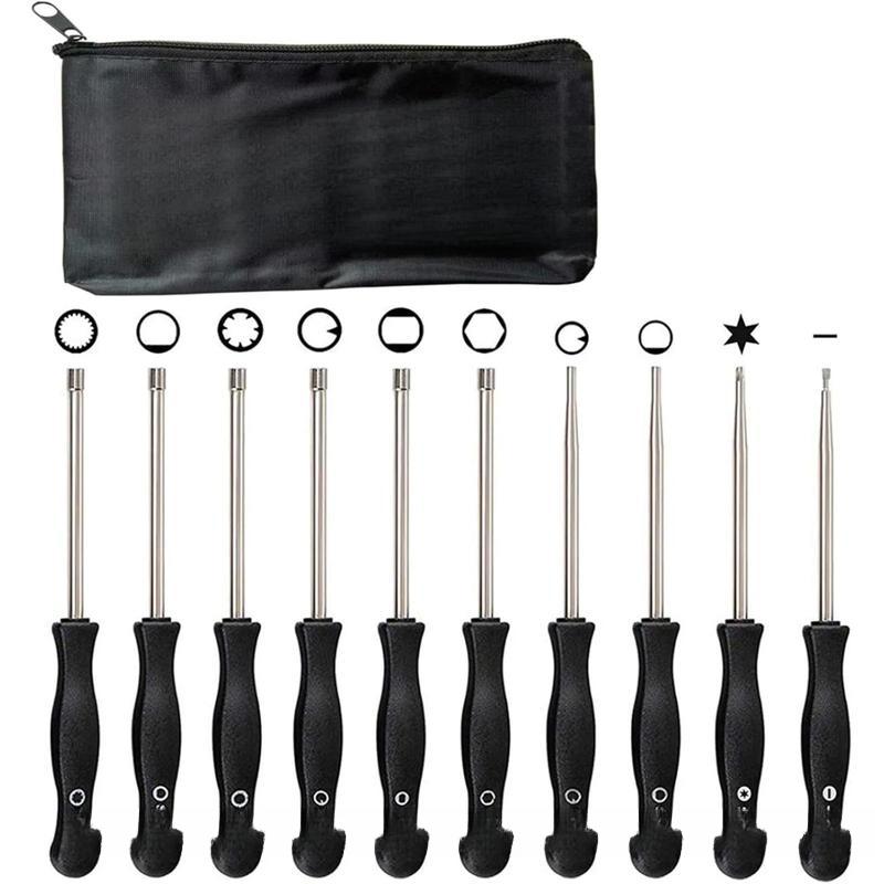 Carburetor Adjustment Tool Kit 10 Pcs Screwdrivers for Common 2 Cycle Small Engine, Trimmer Weed Eater Chainsaw Carb Tune up Adjusting Hand Tool