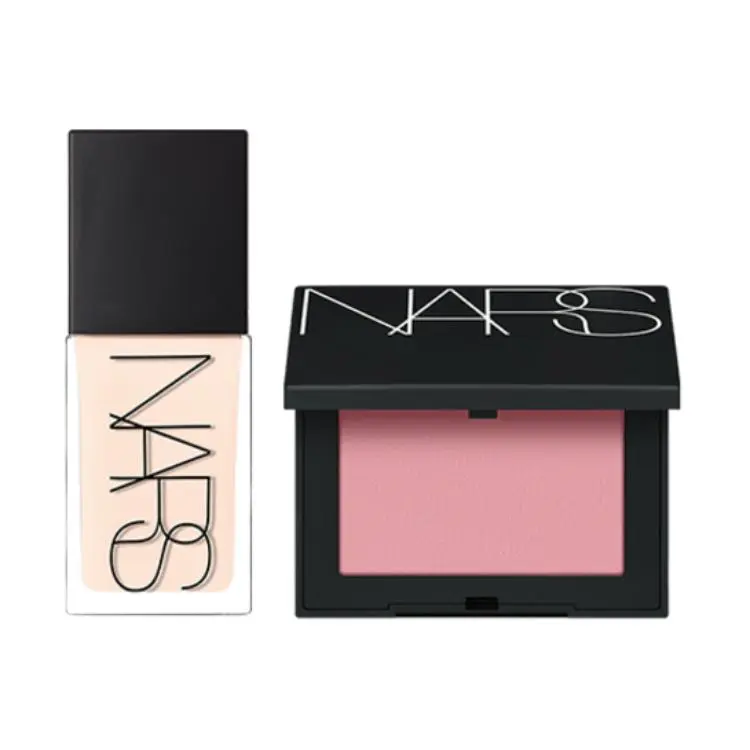 NARS Blush Square Bottle Makeup Sets Complexion Brightening Skin Tone Moisturizing Liquid Foundation 30ml+Blush 4.8G