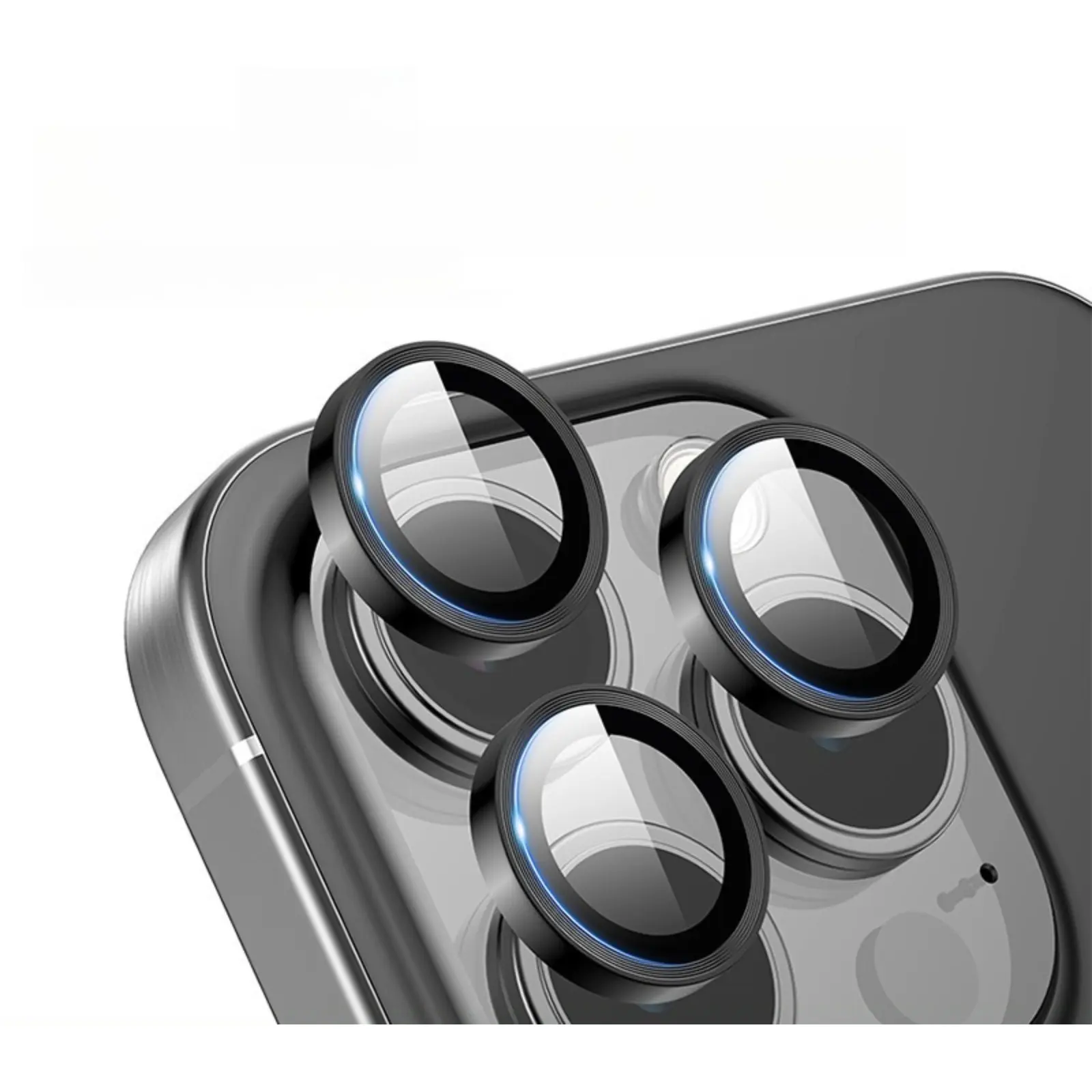Black Camera Lens Protector for iPhone 17 Pro Max Aluminum Alloy Metal Ring Tempered Glass HD Clear Film Anti-Scratch Cover for Daily Use