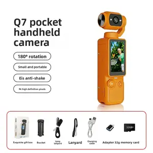 High-definition 4K anti-shake action camera Q7, a great alternative to GoPro, suitable for cycling, motorcycling, skiing, handheld Vlogging, travel, dual-screen selfies, and a perfect gift choice