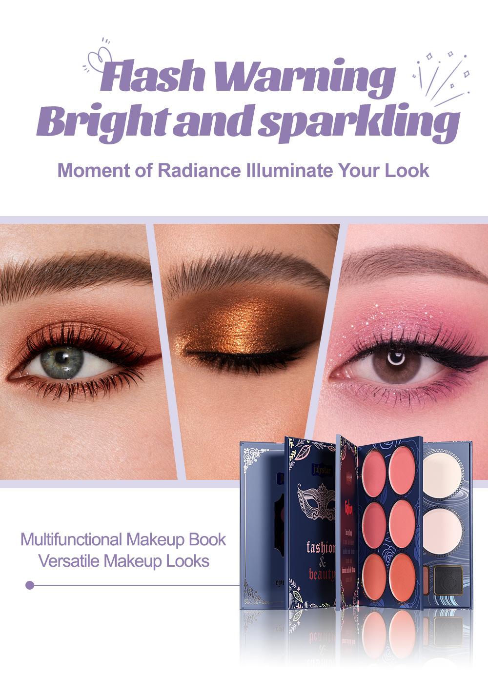 Julystar Secret Garden Makeup Palette, 4-In-1 Multicolor Eyeshadow + Blush Highlighter Contour Set, All-In-One Makeup Kit for Beginners