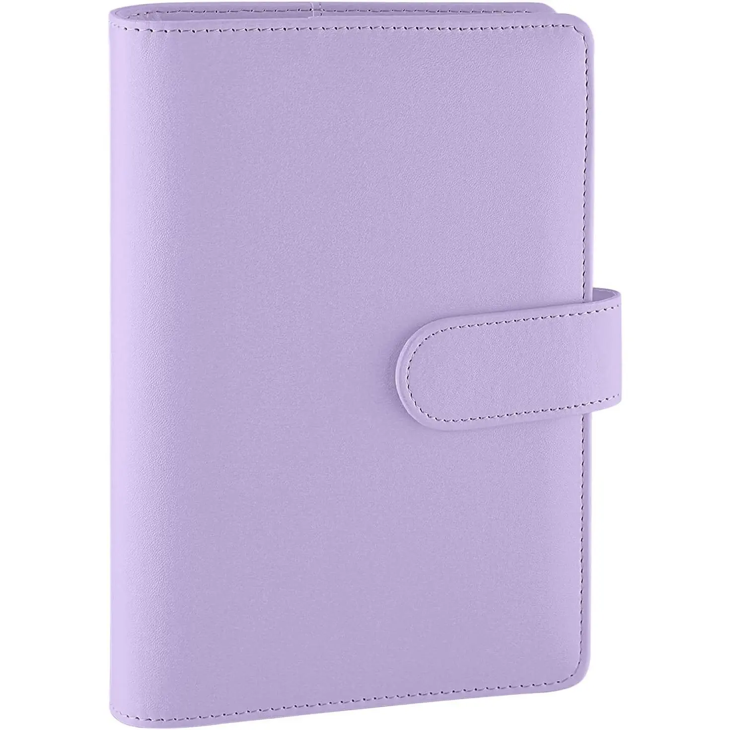 A6 PU Leather Notebook Binder - Refillable 6 Ring for A6 Filler Paper, Loose Leaf Personal Planner Cover With  Buckle Closure,