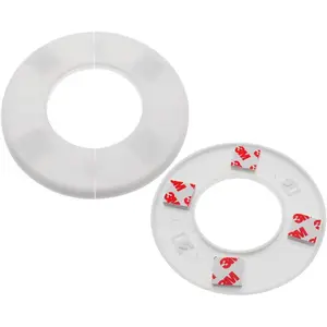 2 Pack Wall Split Flange ABS Round Escutcheon Plate for 2-1/2"/ 64mm Diameter Pipe Faucet Decoration Accessories White
