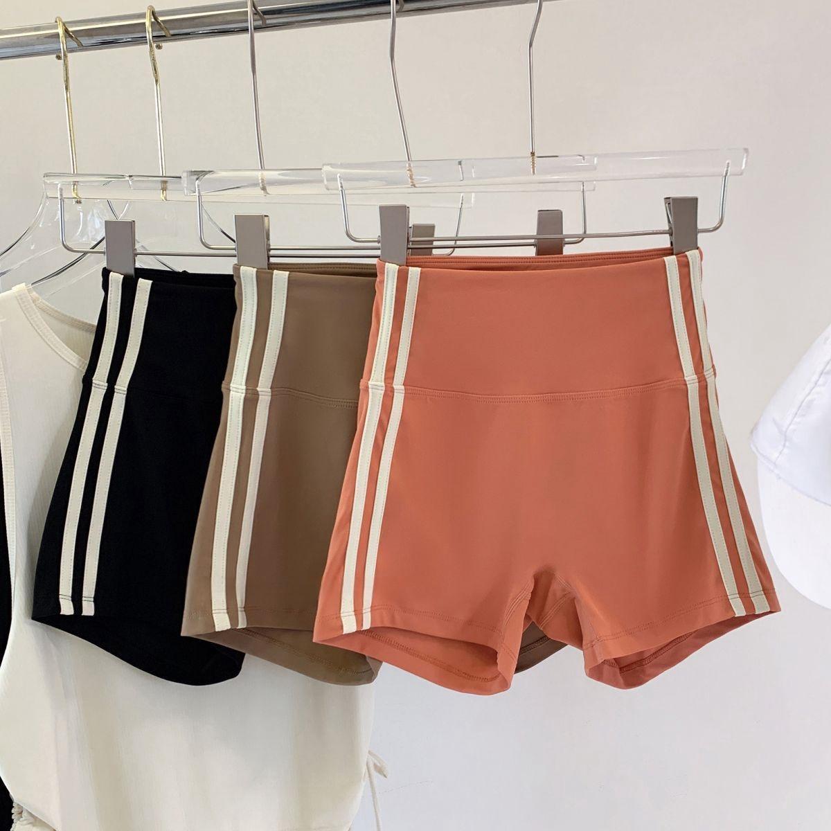 Contrast Striped Side Cycling Shorts Active Wear Women Skinny Biker Shorts 2026 Summer Fitness Casual Black Shorts