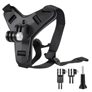 Motorcycle Helmet Chin Strap Camera Mount for Gopro Hero 13-8, Dji Osmo, Insta360, Sjcam, Akaso, Compatible with Various Helmets