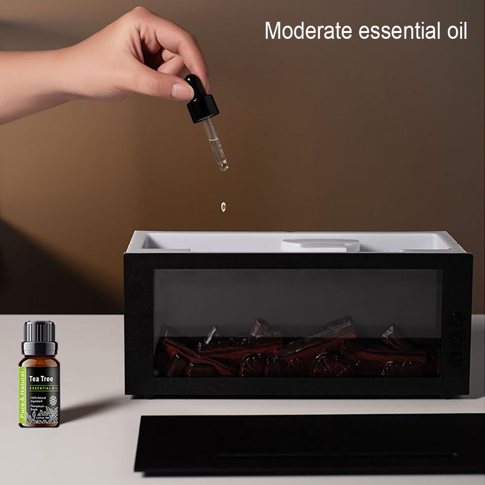 300ml Colorful Fireplace Flame Humidifier Aromatherapy Diffuser with Remote and Timer for Home and Office