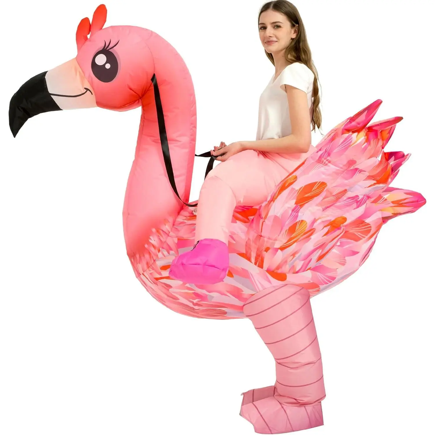 Inflatable Costume Adult,Ride On Flamingo Suit,Blow Up Halloween Costumes for Men/Women