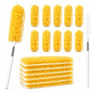 20PCS 360 Duster Refills with 1 Handle, Heavy Duty Disposable Dusters Kit for Furniture, Blinds, Ceiling Fans & Home Cleaning