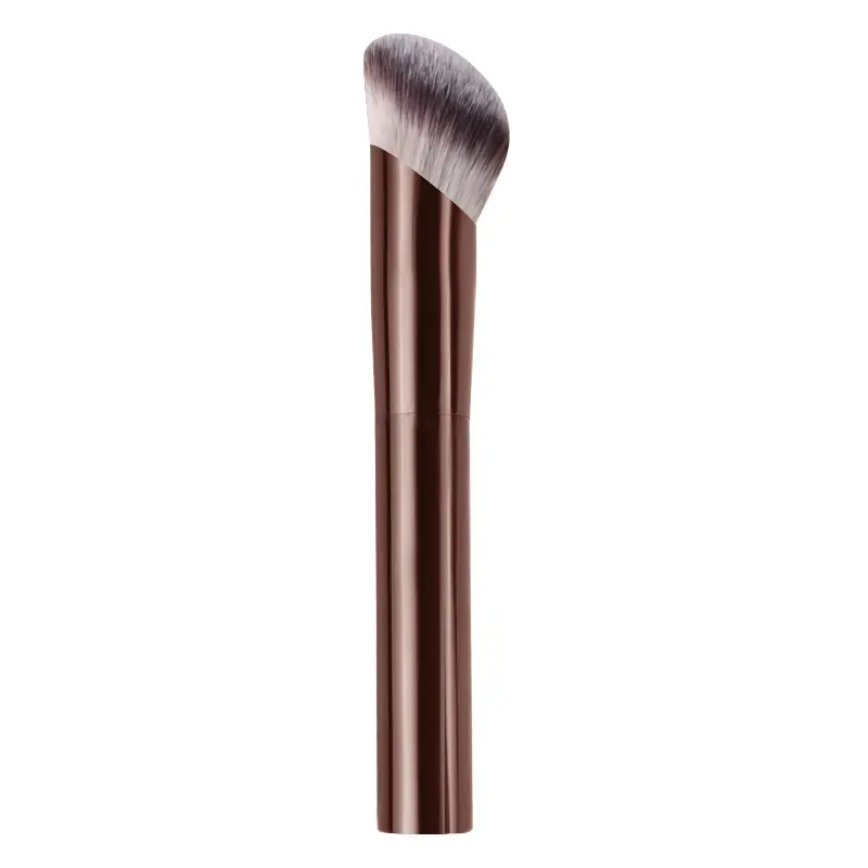 Long-Handle Angled Makeup Brush - Multi-Functional Face Beauty Tool for Foundation, Concealer and Contour Application