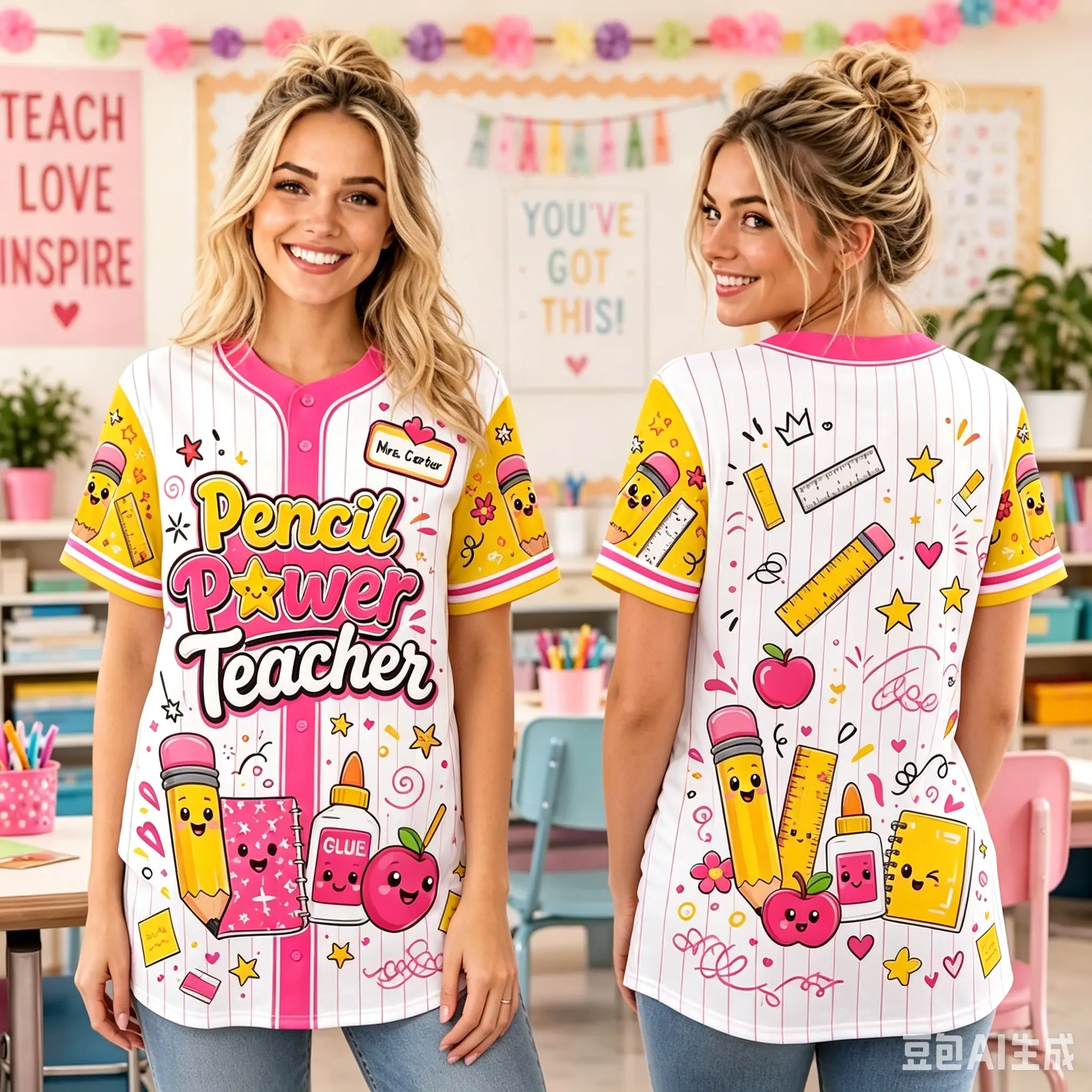 Teacher Jersey, Pencil Power Teacher Shirt,Back To School Outfit, Cute Teacher Appreciation Gift # Teacher Baseball Jersey # Back to School # Teacher #   TikTokMadeMeBuyIt #   TikTokShop