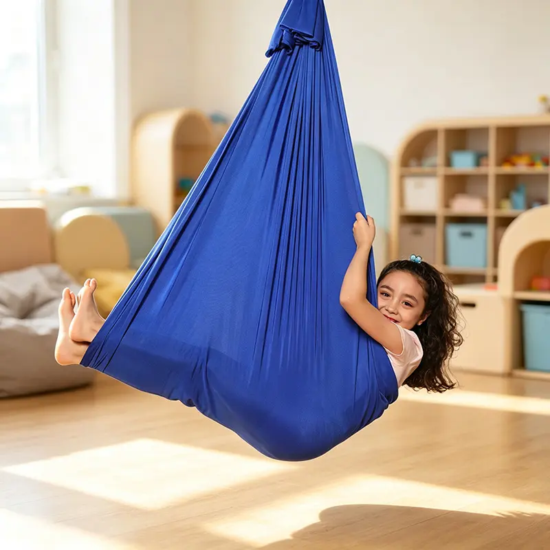 59.06*110.24inch Elastic Swing Hammock for Indoor and Outdoor Use |   Adjustable Fabric Hammock with Polyester Rope, Suitable for Yoga, Camping, Picnics