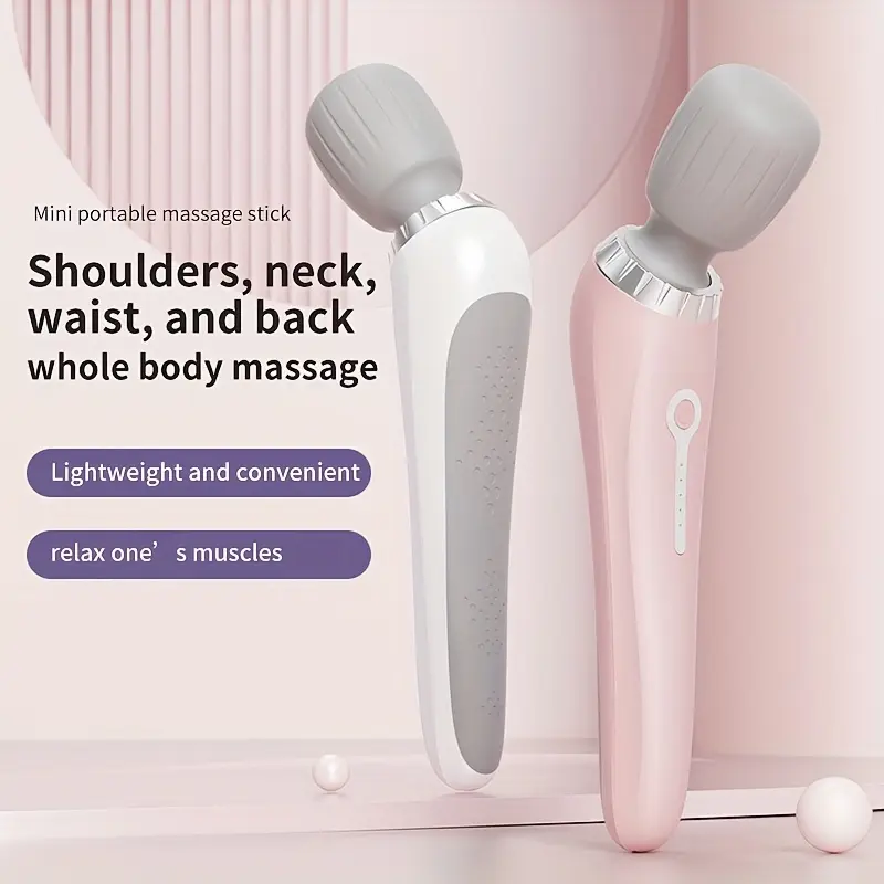 Portable handheld massager, USB rechargeable relaxation massager, 5 adjustable speeds, suitable for relaxing the neck, back, legs, and waist. Perfect for home, school, work, and travel. A great holiday gift for family, parents, and friends.