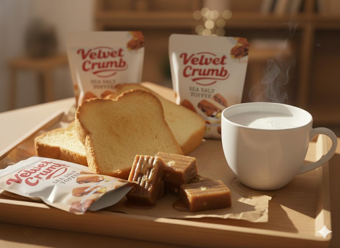 Sea Salt Toffee Candy, Rich Butter Caramel with Sea Salt, Smooth & Chewy Sweet Treat, Classic Gourmet Candy (3.53oz, 3 Pack)