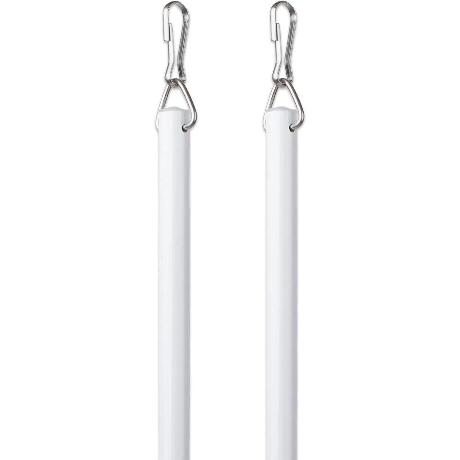 2 Pack 48 Inch White Aluminum Curtain Drapery Pull Wand with Stainless Steel Hardware, Suitable for Curtains, Draperies and Room Divider Curtains