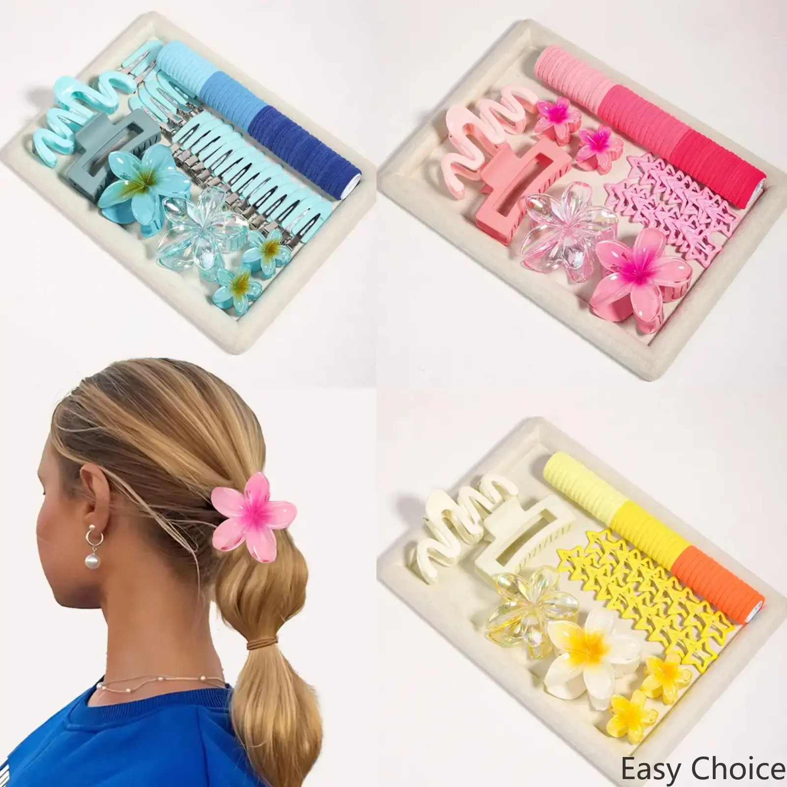 72-Pack Assorted Pastel Flower Claw Clips, Plastic Decorative Hair Clips Suitable for Fine, Medium & Thick Hair, Fashion Hair Accessories for Work, Parties & Daily Styling