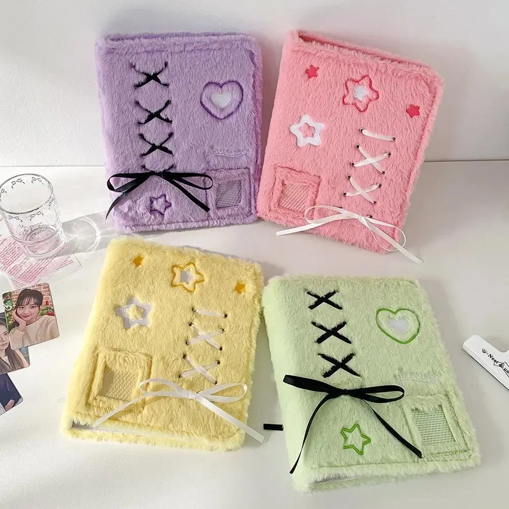 A5 Binding Plush Album Binder Photo Card Collection Book Postcard Organizer Diary Notebook School Stationery