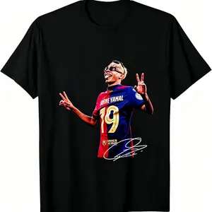 ⚽[100% Cotton]Yamal Graphic T-Shirt Unisex Men Women Casual Streetwear Tee Trendy Fan Gift Cotton Short Sleeve Outfit🎨