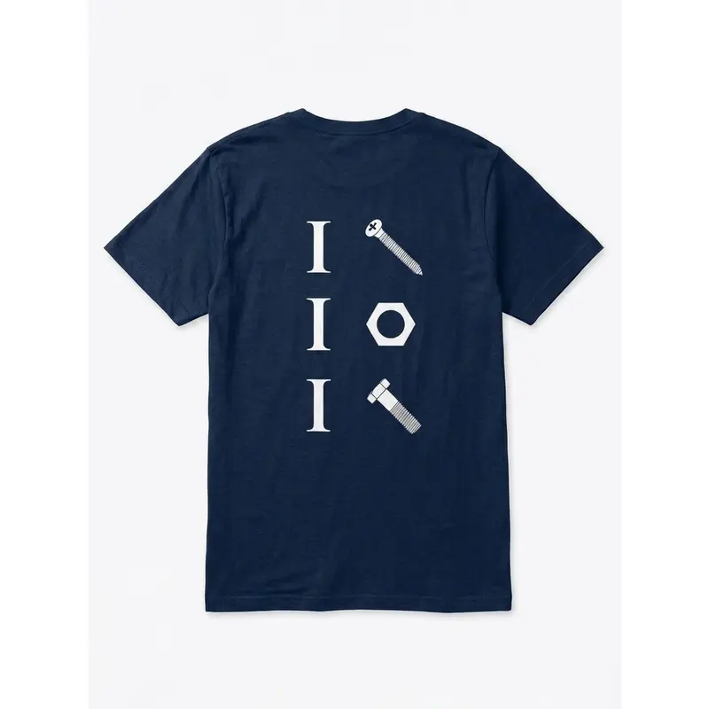graphic shirts—Men's "Nut and Bolt" Mechanic-Themed Short-Sleeve Top – Navy Blue Casual Cotton T-Shirt, Vintage-Style Print, Fun Pun Design, Gift for Mechanic Dads (Perfect for Birthdays)