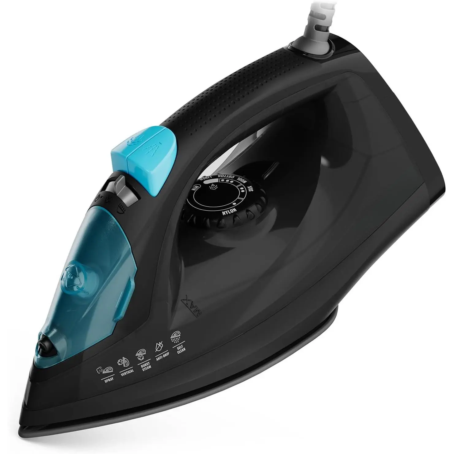 Professional 1250W Steam Iron |  Steamer with Burst of Steam &  | Non-Stick Soleplate, Easy Temperature Control & Auto Shut-Off