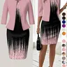 【Black Friday】Women's Two-Piece Set, Classic Open Front Outerwear and Sleeveless Short Dress, Matching Set for Spring, Summer and Autumn