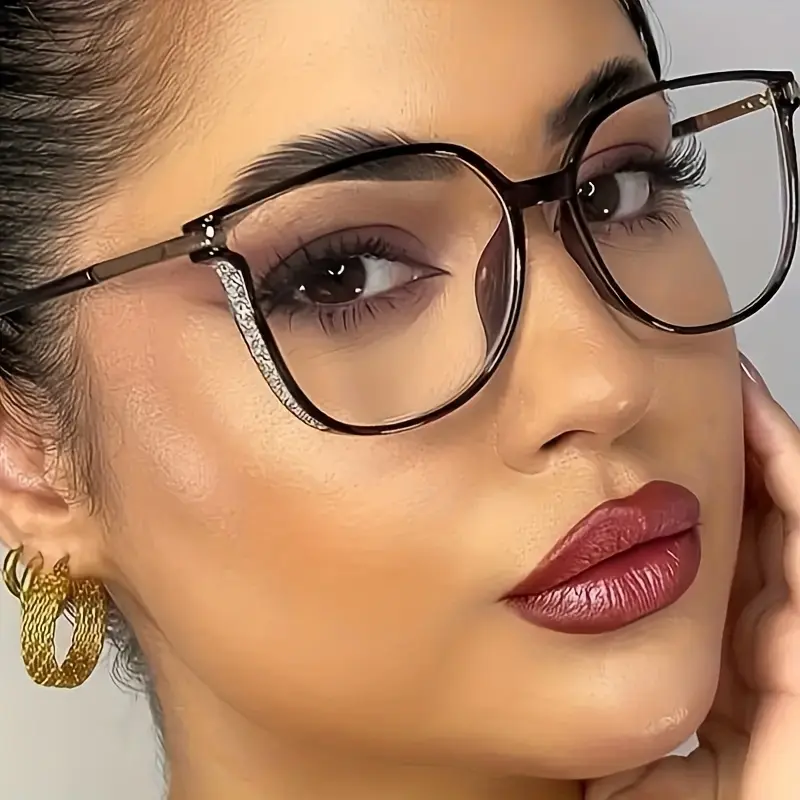 Cat eye reading glasses (unisex) with anti-blue light function, Valentine's Day gifts can be given to wife and mother, large metal frame, full frame design with glasses case, Christmas, Mother's Day, Father's Day, Easter, Halloween,