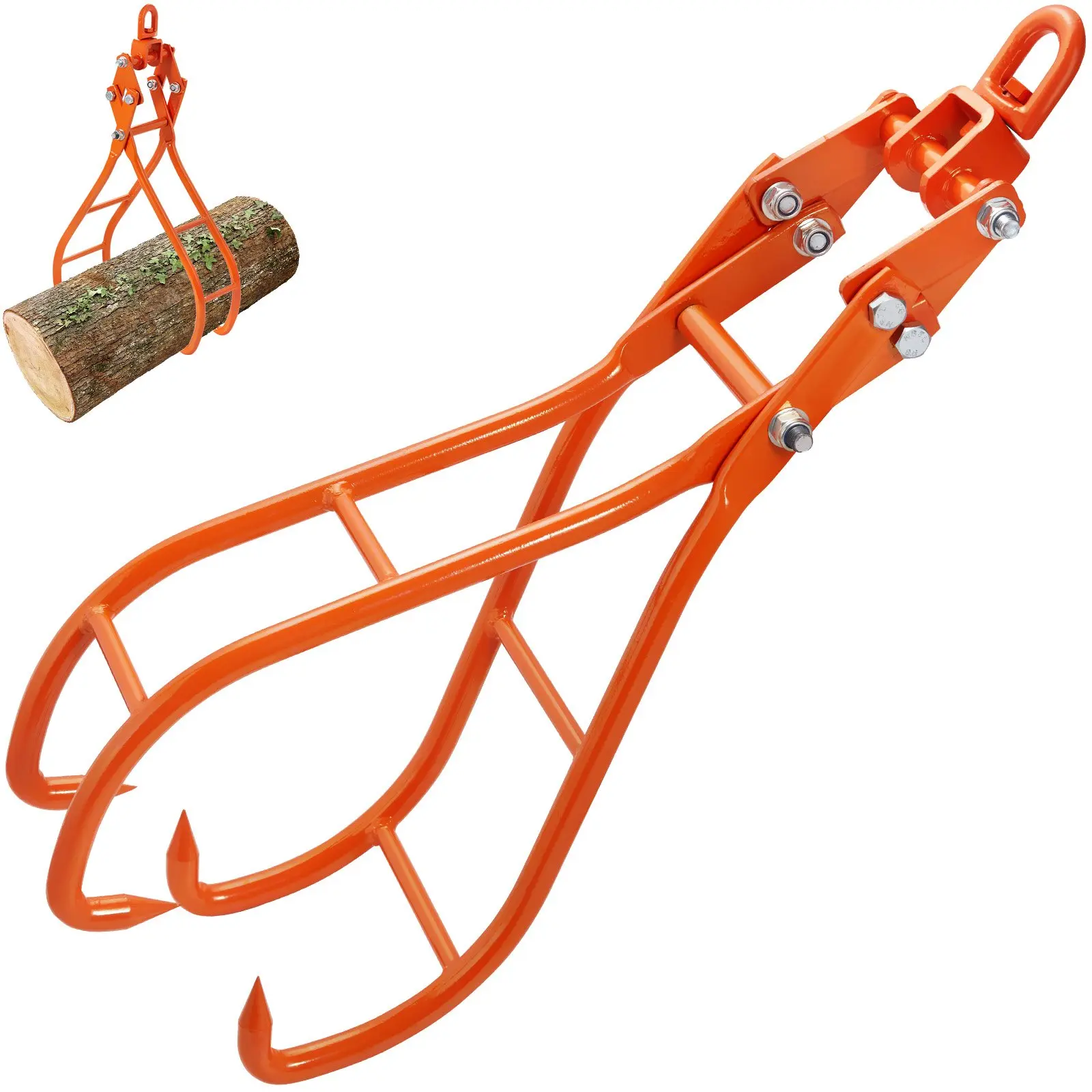 Timber Claw Hook, 36 inch 4 Claw Log Grapple for Logging Tongs, Swivel Steel Log Lifting Tongs, Eagle Claws Design with 3307 lbs/1500 kg Loading Capacity for Tractors, ATVs, Trucks, Forklifts