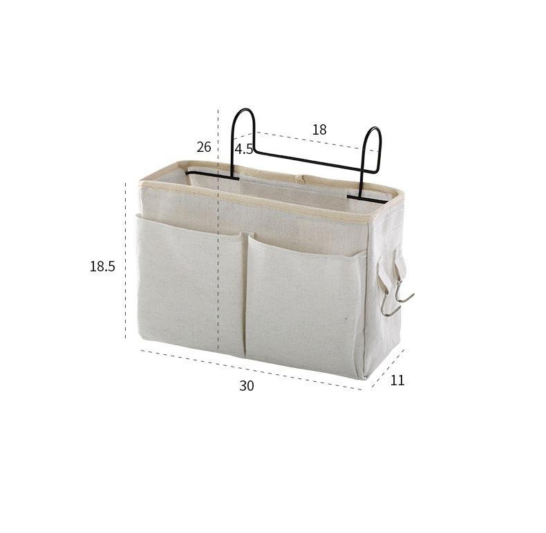 Bedside Caddy/Bedside Storage Bag Hanging Organizer for Bunk and Hospital Beds,Dorm Rooms Bed Rails,Can be Placed Glasses,Books,Mobile Phones,Keys (Grey)