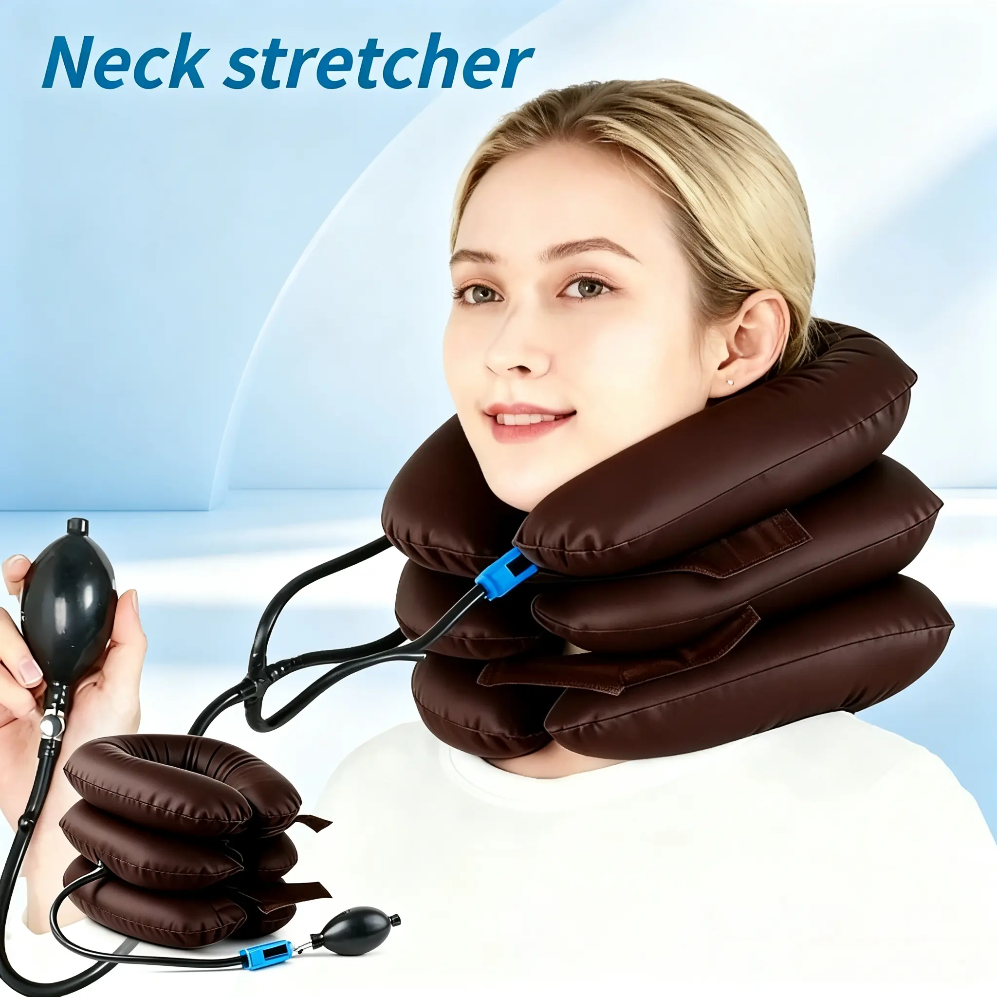 Easy‑Operate Inflatable Neck Stretcher, Air Cervical Traction for Neck Muscle Tension Relief, Household Neck Care Tool, Portable Neck Relaxer, Christmas Gift