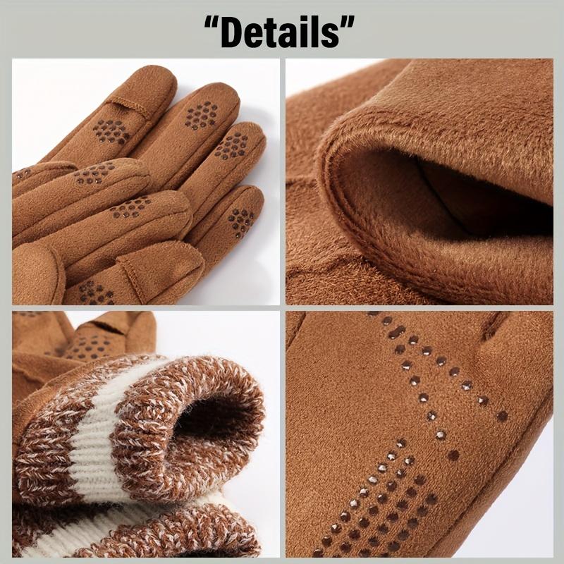 1 Pair of Warm Winter Gloves Unisex - Touchscreen Compatible, Windproof and Cold-Proof Thickened Gloves with Wrist Strap, Reinforced Palm and Fleece Lining - Skiing, Snowboarding, Motorcycle Riding, Smartphone Use, Snow Equipment