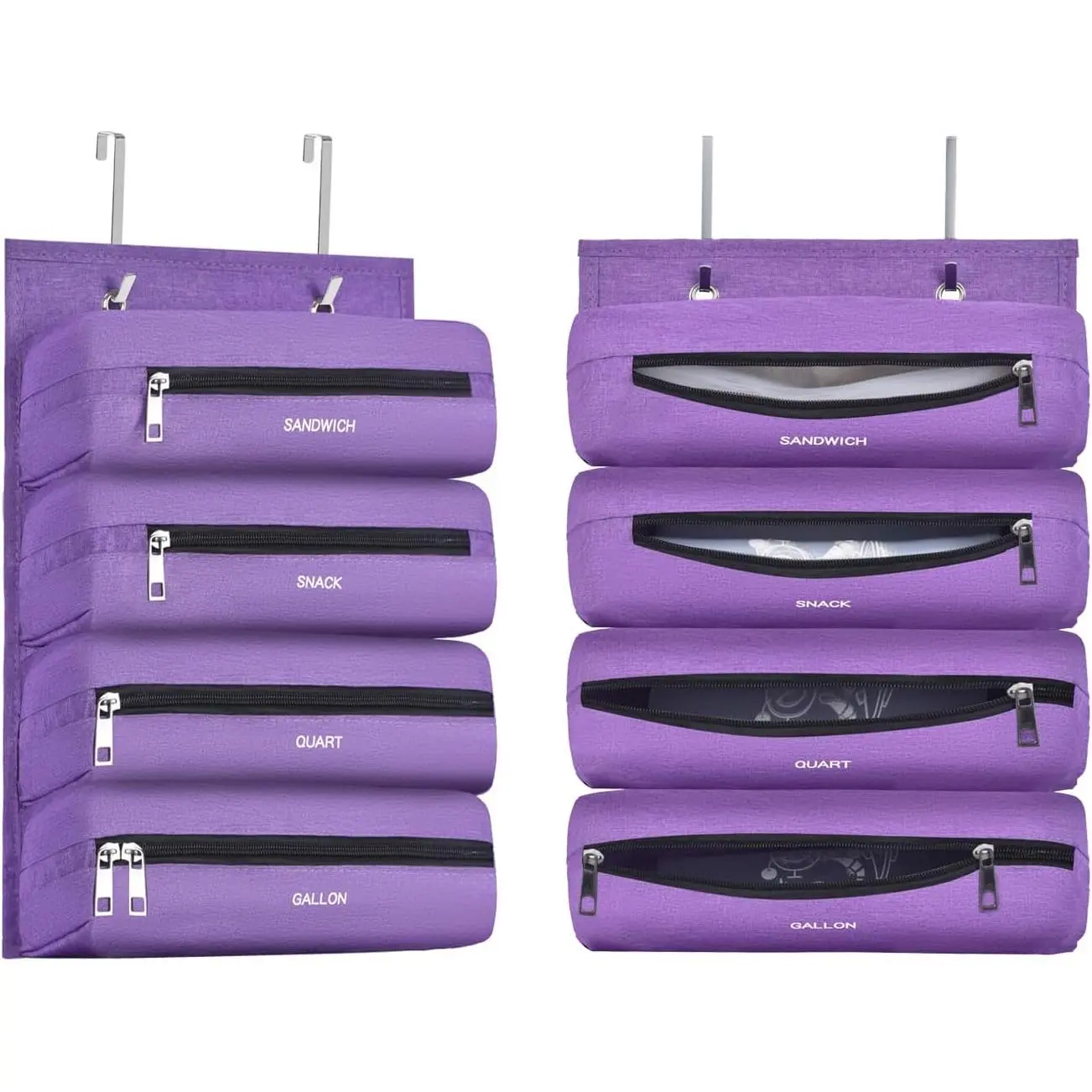 Zipper Bag Organizer Compatible with Gallon, Quart, Sandwich & Snack  Storage Bag, Kitchen Plastic Bag Storage Organizer for Kitchen RV Camper ()