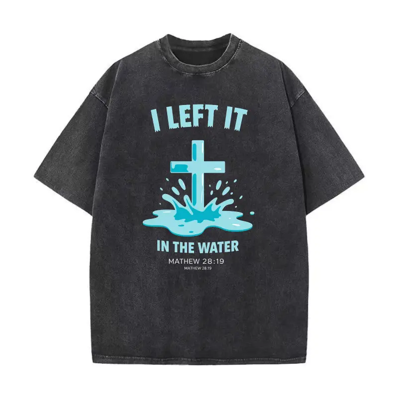 Matthew 28:19 Cross Print T‑Shirt, American Vintage Washed Cotton Tee, Religious Faith Theme Top，Washed Cotton Tee,funny graphic tee，summer graphic tees