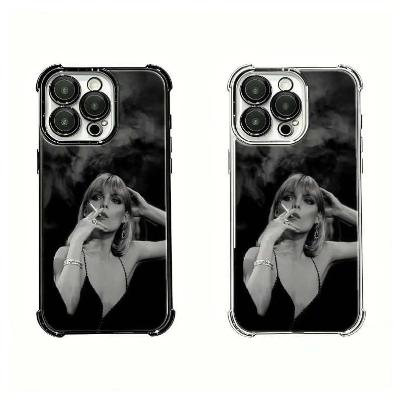 Vintage Black White Michelle Pfeiffer Scarface Phone Case - Retro Elvira Hancock Smoke Aesthetic Cover for iPhone 17/16/15/14/13/12/11 ProMax Plus,for Samsung Devices, Smartphone Cellphone Handheld Accessories, Fan Gift