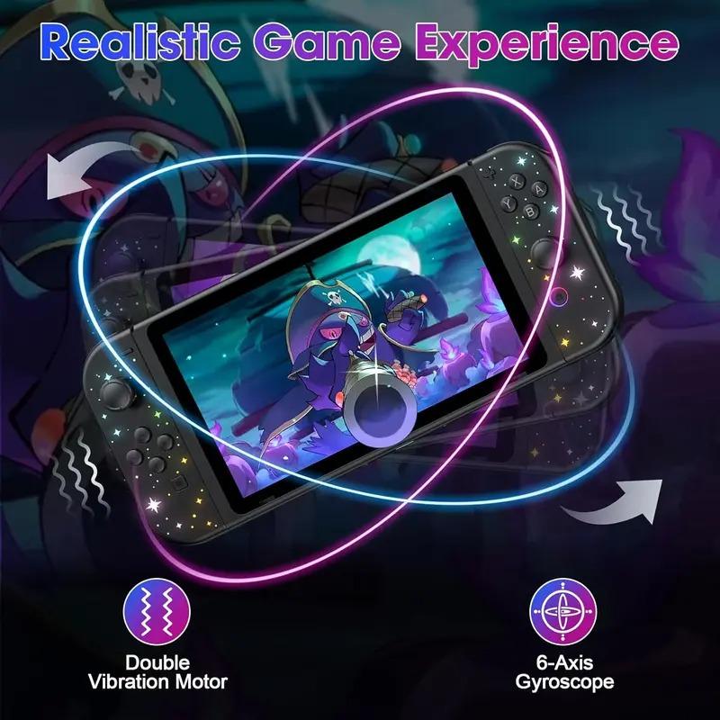 Jorrep Controller for Switch, Dual Vibration/wake-Up Function Backup Controller, Compatible with Switch Lite Oled, Lithium Ion Batteries Included