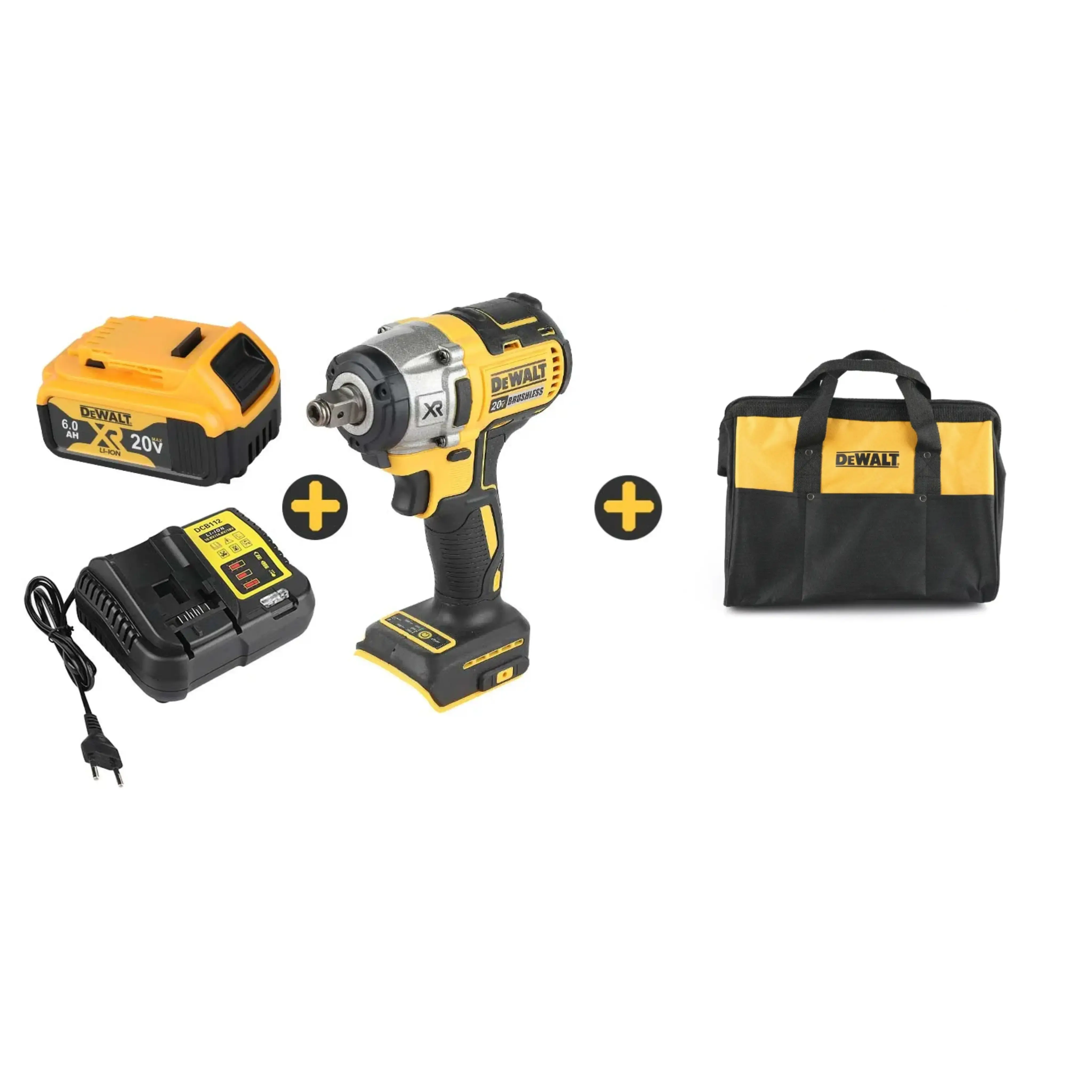 DEWALT DW880 20V Lithium Ion Brushless Impact Wrench - High-Torque, High-Speed Detachable Head Tire Removal Tool with Work Light, Cordless Set for DIY, Automotive Repair