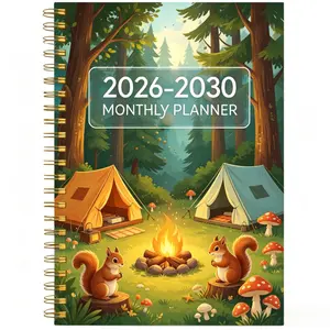 2026-2030 Monthly Planner/Calendar - January 2026 to December 2030, 5-Year Monthly Planner, Nature-Themed Cover Design Notebook, Annual Calendar Planning, Monthly Tabs, 60-Month Calendar, 5.5 x 8.3 inches, Thick Paper, Elastic Cover, Durable Double Wire S