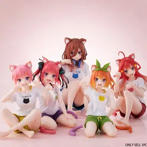 Five Sisters Cat Ear Figurines, Nishino Ichika, Nishino Miku, Nishino Yotsuba, Inoue Takina, Cute PVC Collectibles, Home Decor