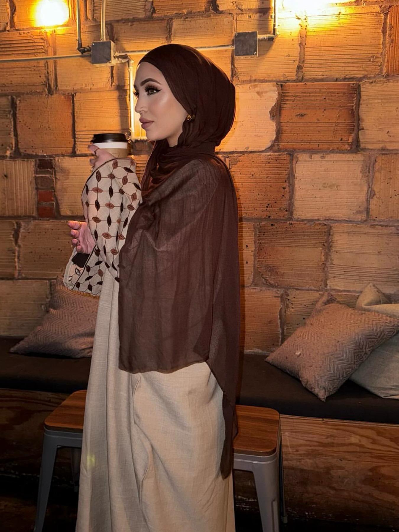 Women's Embroidery Abaya, Modest Casual Long Sleeve Abaya for Daily Wear, Ladies Islamic Clothing for All Seasons, Abayas for Women