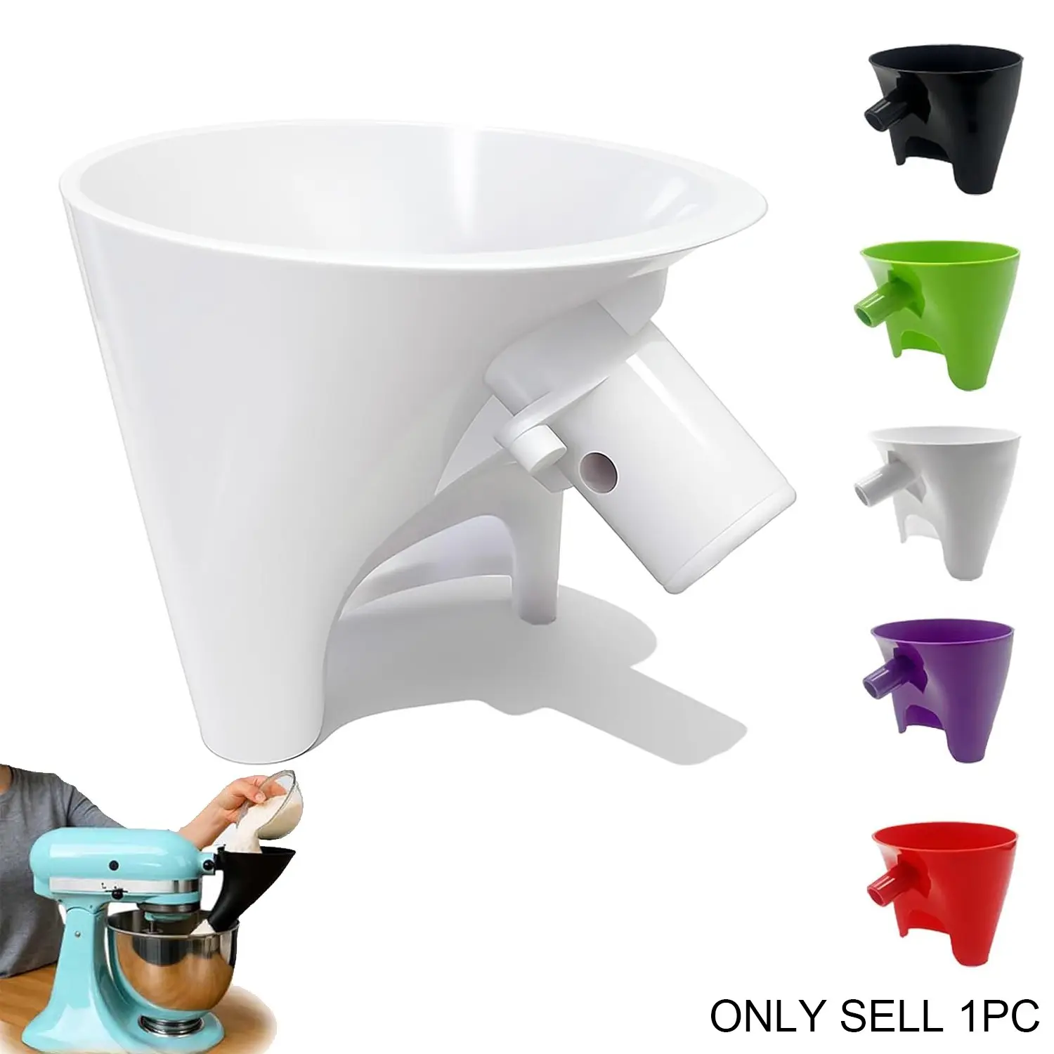 Kitchenaid Flour Duster Attachment for Ksm150 Mixer, Anti-Splash Design, Easy Pour, Dishwasher Safe, Durable Baking Tool, Household