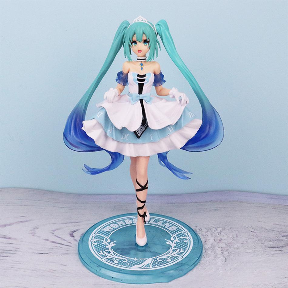 20cm Desktop Cute Hatsune Miku Kwaii Style Anime Figure Toys PVC Model Collector Doll