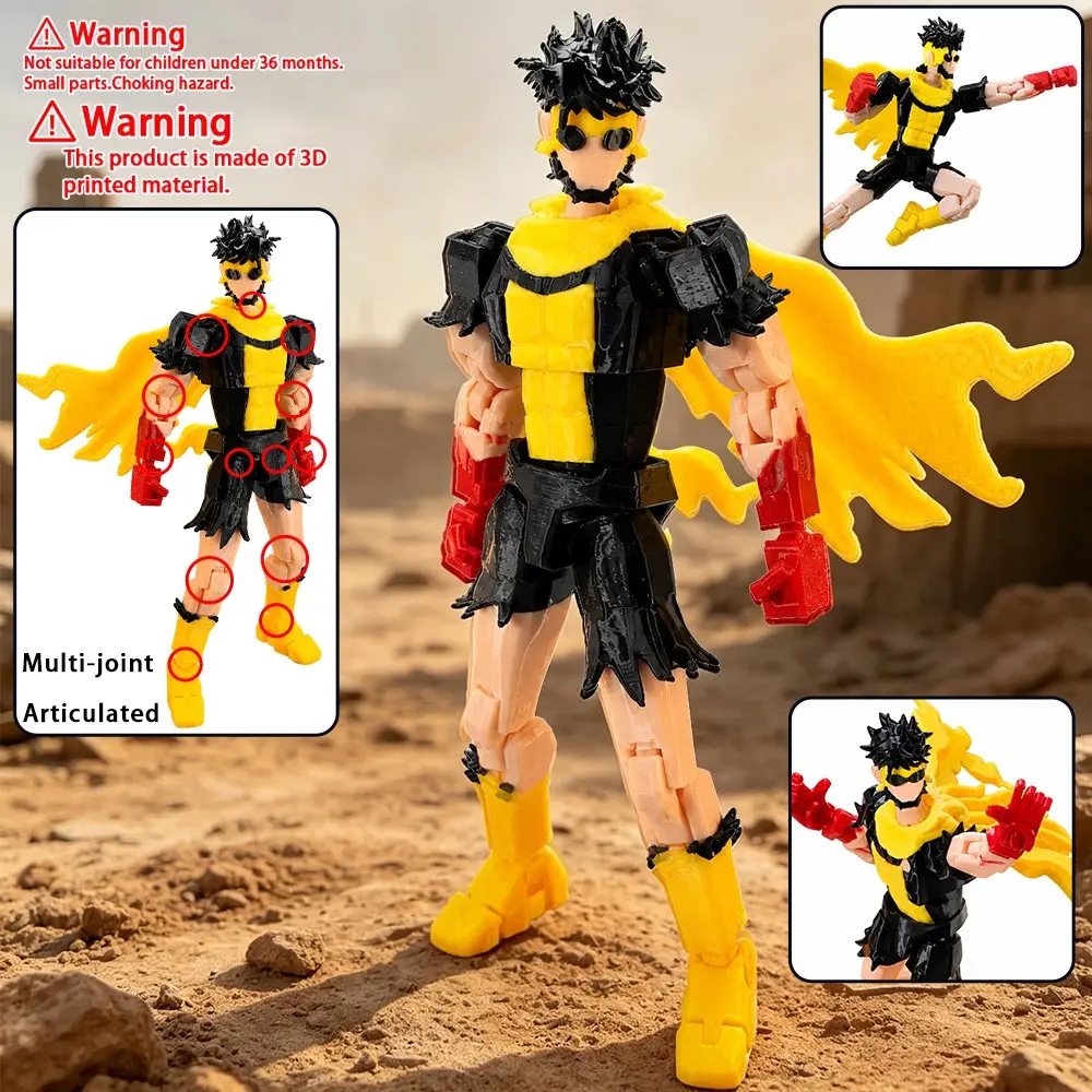 2026 Red&Yellow Invincible Mark 3D Printe Dummy13 Action Figure Anime Multi-Jointed T13 Collectible Articulated Model Toy Anime Action Figures For Home Decor&Mark Fan Collector