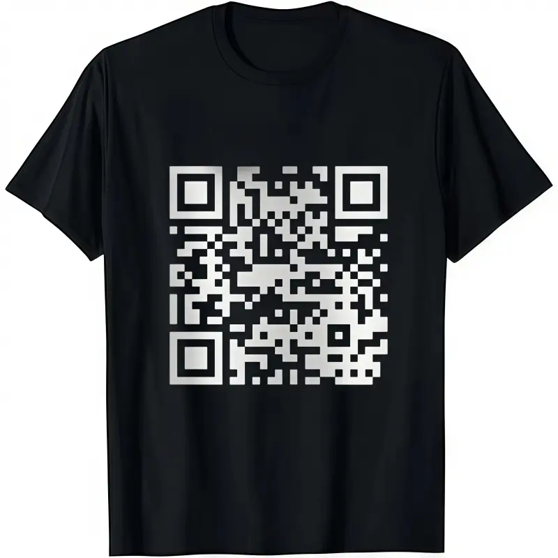 Men's Lightweight Funny FU QR Code Graphical Print T-Shirt - Soft Cotton, Unisex Fit, Short Sleeve Round Neck Casual Streetwear Top for Everyday Wear, Machine Washable Clothes