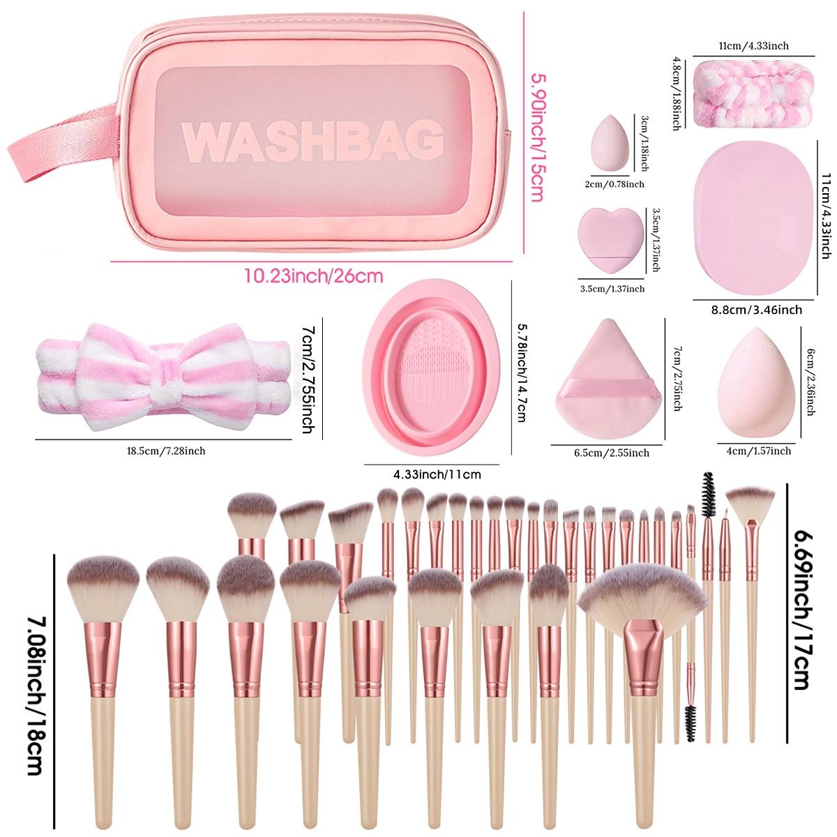 Makeup Tool, 64pcs/set Brushes & Sponges & Triangle Powder Puff & Finger Powder Puff & Headband & Wrist Band & Face Washing Puff & Cleaning Bowl & Bag Makeup Brush Kit Makeup Tool, 64pcs/set Brushes & Sponges & Triangle Powder Puff & Finger Powder Puff & Headband & Wrist Band & Face Washing Puff & Cleaning Bowl & Bag Makeup Brush Kit
