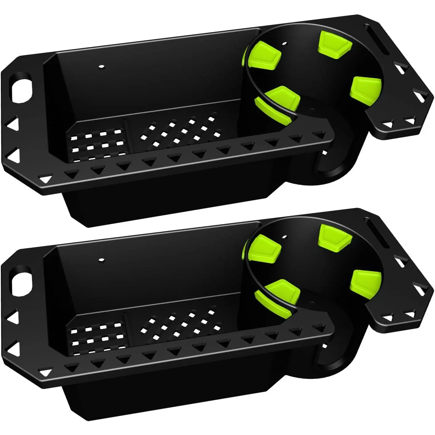 Universal Boat Cup Holder with Rubber Tab - Hanging Boat Storage Organizer, 2 Installation Methods: Drill or Adhesive