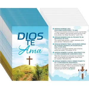 200 Pcs Spanish Gospel Tract Salvation Cards Pocket Holy Prayer Postcards Christian Inspirational Bible Verses Christian Gifts for Women Men (Dios Te Ama)