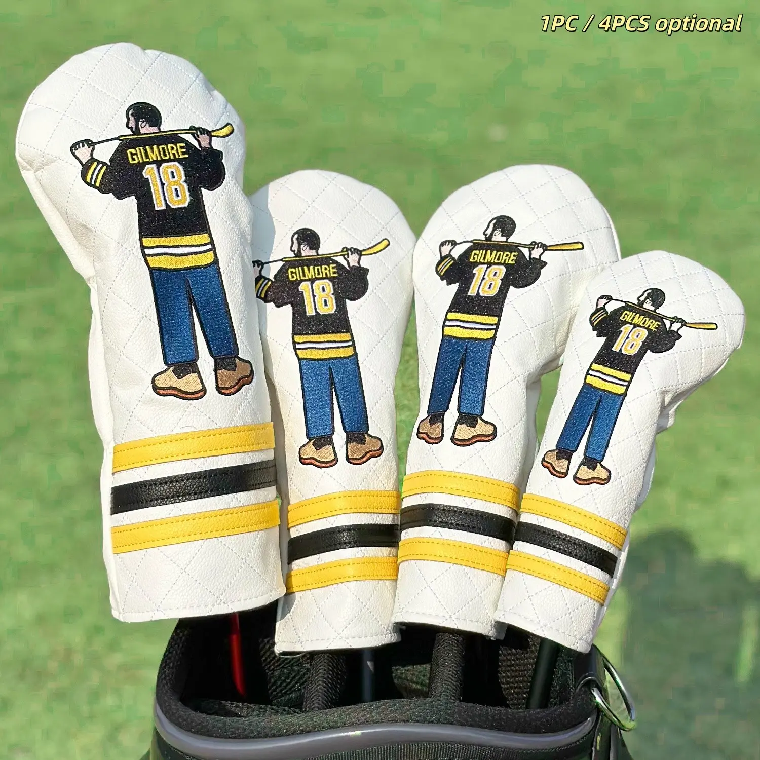 Funny Movie Character Golf Club Covers, 1pc/4pcs Hybrid Driver Fairway Wood Covers, Exquisite Embroidery Craftsmanship, Protective Golf Club Headcovers, Golf Accessory