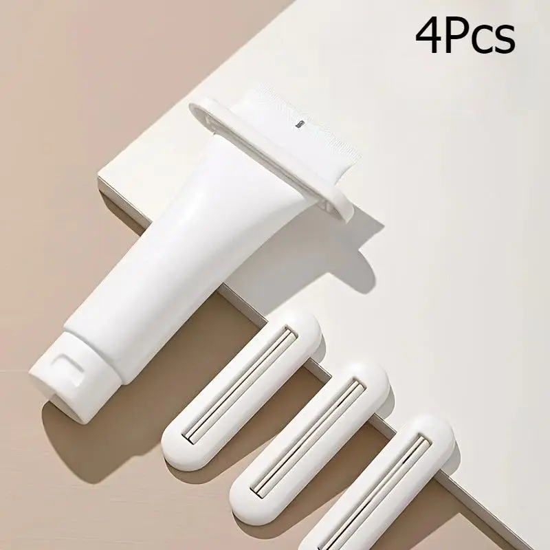 4pcs Multifunctional Tube Squeezer Roller, Lazy Manual Dispenser Clip for Toothpaste, Facial Cleanser & Hand Cream, Easy-To-Use Design